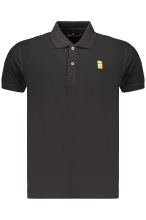 Polo de manga corta negro para hombre de la Marina
