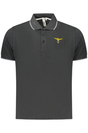 POLO NEGRO DE MANGA CORTA PARA HOMBRE DE LA ACADEMIA MILITAR