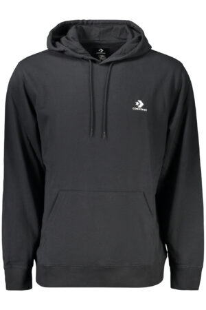 Sudadera con capucha y cremallera Converse para hombre, color negro.