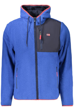 Sudadera azul con cremallera para hombre, Noruega 1963