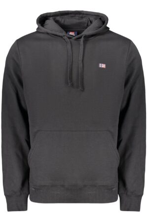 Sudadera negra con cremallera para hombre, Noruega 1963